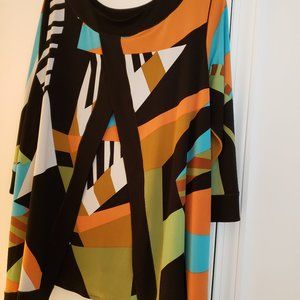 Eva Varro Tunic Top, Multi Color, Size XL